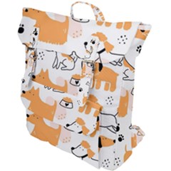 Seamless Pattern Of Cute Dog Puppy Cartoon Funny And Happy Buckle Up Backpack by Wav3s