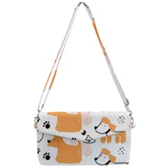 Seamless Pattern Of Cute Dog Puppy Cartoon Funny And Happy Removable Strap Clutch Bag by Wav3s