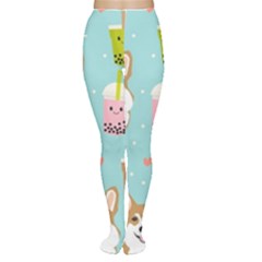 Welsh Corgi Boba Tea Bubble Cute Kawaii Dog Breed Tights by Wav3s