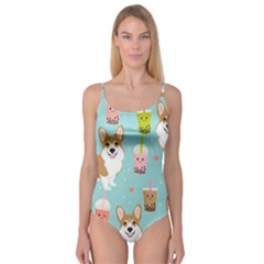 Welsh Corgi Boba Tea Bubble Cute Kawaii Dog Breed Camisole Leotard  by Wav3s