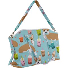 Welsh Corgi Boba Tea Bubble Cute Kawaii Dog Breed Canvas Crossbody Bag by Wav3s