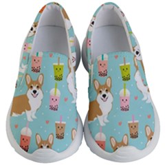 Welsh Corgi Boba Tea Bubble Cute Kawaii Dog Breed Kids Lightweight Slip Ons by Wav3s