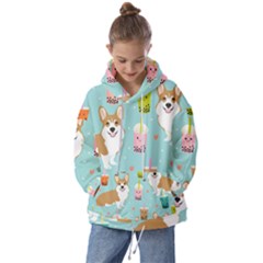 Welsh Corgi Boba Tea Bubble Cute Kawaii Dog Breed Kids  Oversized Hoodie by Wav3s