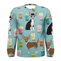 Chihuahua Bubble Kawaii Boba Tea Cute Dog Men s Long Sleeve Tee by Wav3s