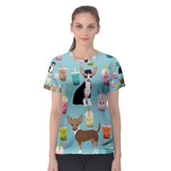 Chihuahua Bubble Kawaii Boba Tea Cute Dog Women s Sport Mesh Tee