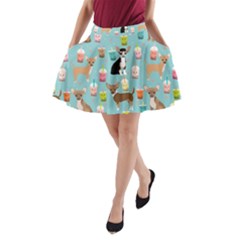 Chihuahua Bubble Kawaii Boba Tea Cute Dog A-line Pocket Skirt by Wav3s