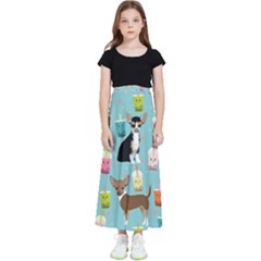 Chihuahua Bubble Kawaii Boba Tea Cute Dog Kids  Flared Maxi Skirt by Wav3s