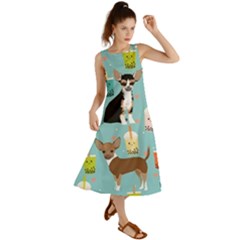 Chihuahua Bubble Kawaii Boba Tea Cute Dog Summer Maxi Dress