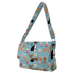 Chihuahua Bubble Kawaii Boba Tea Cute Dog Full Print Messenger Bag (m) by Wav3s