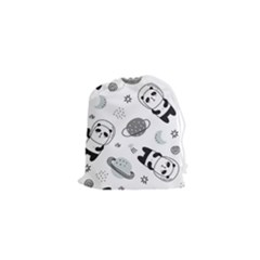 Panda Floating In Space And Star Drawstring Pouch (xs)