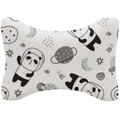 Panda Floating In Space And Star Seat Head Rest Cushion