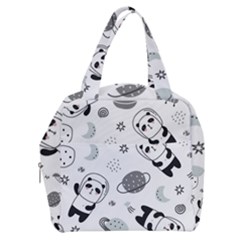 Panda Floating In Space And Star Boxy Hand Bag