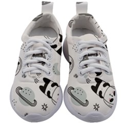 Panda Floating In Space And Star Kids Athletic Shoes