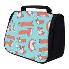 Corgis On Teal Full Print Travel Pouch (small) by Wav3s