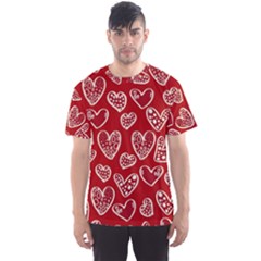 Vector Seamless Pattern Of Hearts With Valentine s Day Men s Sport Mesh Tee