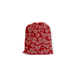 Vector Seamless Pattern Of Hearts With Valentine s Day Drawstring Pouch (xs)