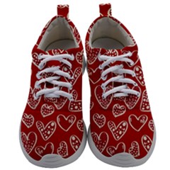 Vector Seamless Pattern Of Hearts With Valentine s Day Mens Athletic Shoes