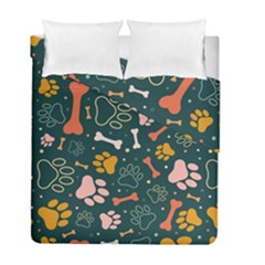 Dog Paw Colorful Fabrics Digitally Duvet Cover Double Side (full/ Double Size) by Wav3s