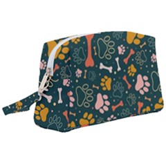 Dog Paw Colorful Fabrics Digitally Wristlet Pouch Bag (large) by Wav3s