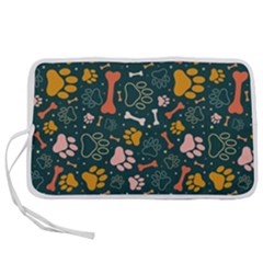 Dog Paw Colorful Fabrics Digitally Pen Storage Case (l)