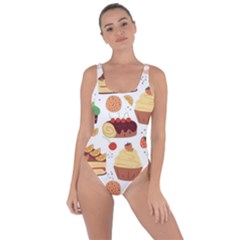 Seamless Pattern Hand Drawing Cartoon Dessert And Cake Bring Sexy Back Swimsuit