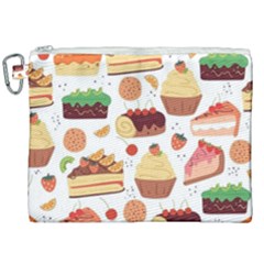 Seamless Pattern Hand Drawing Cartoon Dessert And Cake Canvas Cosmetic Bag (xxl) by Wav3s