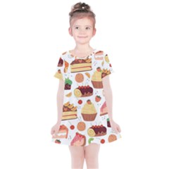 Seamless Pattern Hand Drawing Cartoon Dessert And Cake Kids  Simple Cotton Dress by Wav3s