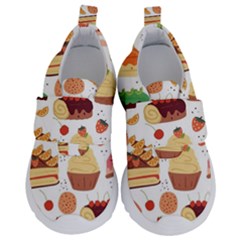 Seamless Pattern Hand Drawing Cartoon Dessert And Cake Kids  Velcro No Lace Shoes by Wav3s