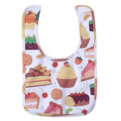 Seamless Pattern Hand Drawing Cartoon Dessert And Cake Baby Bib by Wav3s