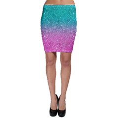 Pink And Turquoise Glitter Bodycon Skirt by Wav3s