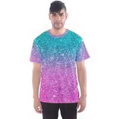 Pink And Turquoise Glitter Men s Sport Mesh Tee