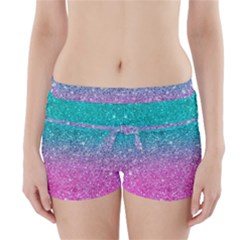 Pink And Turquoise Glitter Boyleg Bikini Wrap Bottoms by Wav3s