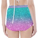 Pink And Turquoise Glitter High-Waisted Bikini Bottoms View2