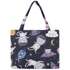 Space Cat Illustration Pattern Astronaut Mini Tote Bag by Wav3s