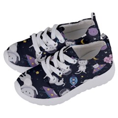 Space Cat Illustration Pattern Astronaut Kids  Lightweight Sports Shoes by Wav3s