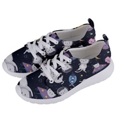 Space Cat Illustration Pattern Astronaut Women s Lightweight Sports Shoes by Wav3s