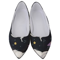 Space Cat Illustration Pattern Astronaut Women s Low Heels by Wav3s