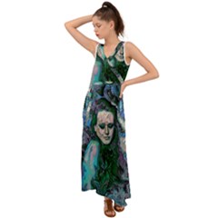 Alphonse Woman V-neck Chiffon Maxi Dress by MRNStudios