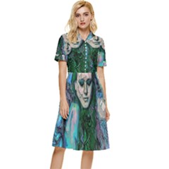 Alphonse Woman Button Top Knee Length Dress by MRNStudios