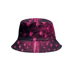 Peacock Pink Black Feather Abstract Inside Out Bucket Hat (kids) by Wav3s