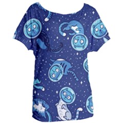 Cat Spacesuit Space Suit Astronaut Pattern Women s Oversized Tee by Wav3s