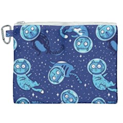 Cat Spacesuit Space Suit Astronaut Pattern Canvas Cosmetic Bag (xxl) by Wav3s