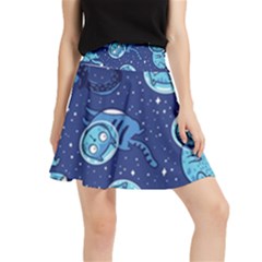 Cat Spacesuit Space Suit Astronaut Pattern Waistband Skirt by Wav3s