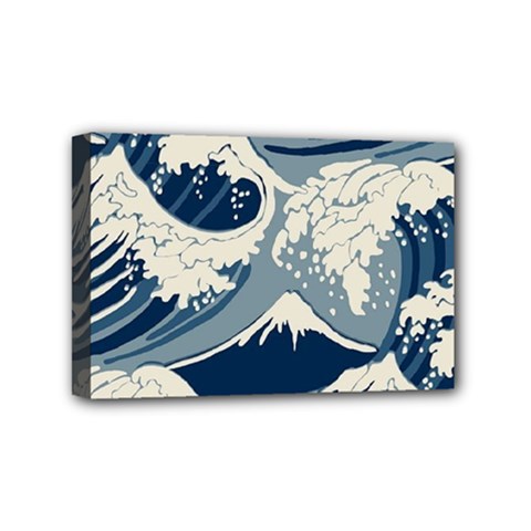 Japanese Wave Pattern Mini Canvas 6  x 4  (Stretched)