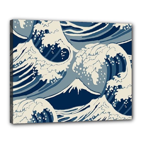 Japanese Wave Pattern Canvas 20  x 16  (Stretched)