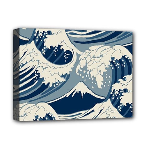Japanese Wave Pattern Deluxe Canvas 16  x 12  (Stretched) 