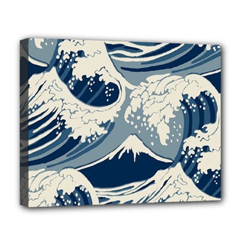 Japanese Wave Pattern Deluxe Canvas 20  x 16  (Stretched)