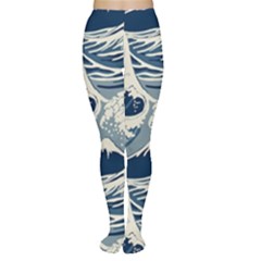 Japanese Wave Pattern Tights