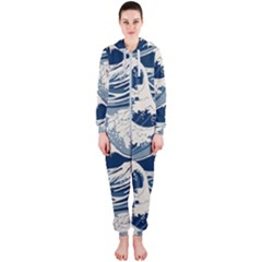 Japanese Wave Pattern Hooded Jumpsuit (Ladies)