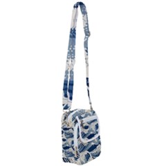 Japanese Wave Pattern Shoulder Strap Belt Bag